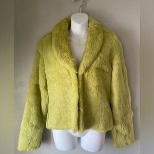 Lime rabbit Fur Jacket m